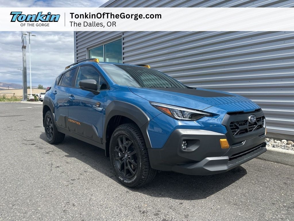 2026 Subaru CROSSTREK Wilderness in Geyser Blue — front three-quarter view