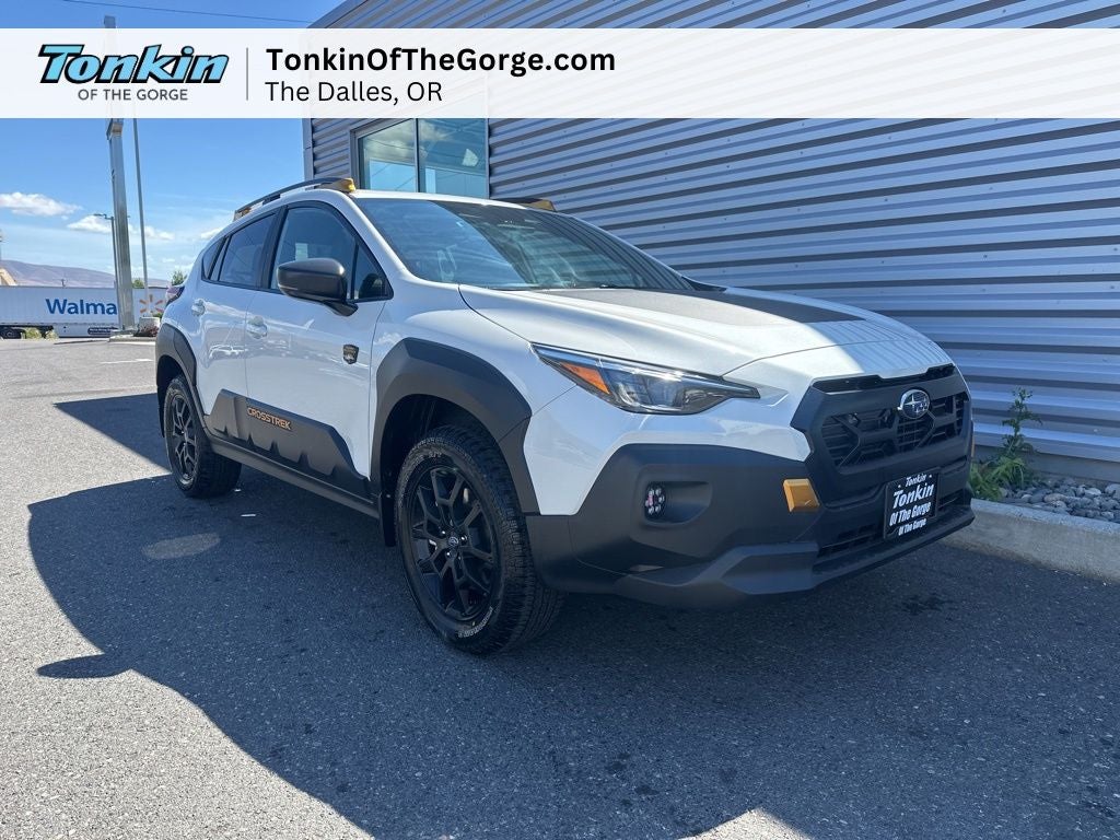 2026 Subaru CROSSTREK Wilderness in Crystal White Pearl — front three-quarter view