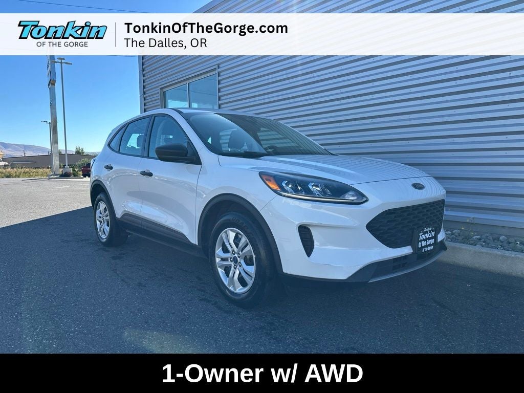 2022 Ford Escape S in Oxford White — front three-quarter view