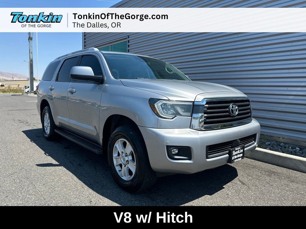 2019 Toyota Sequoia SR5 5.7L in Silver — front three-quarter view