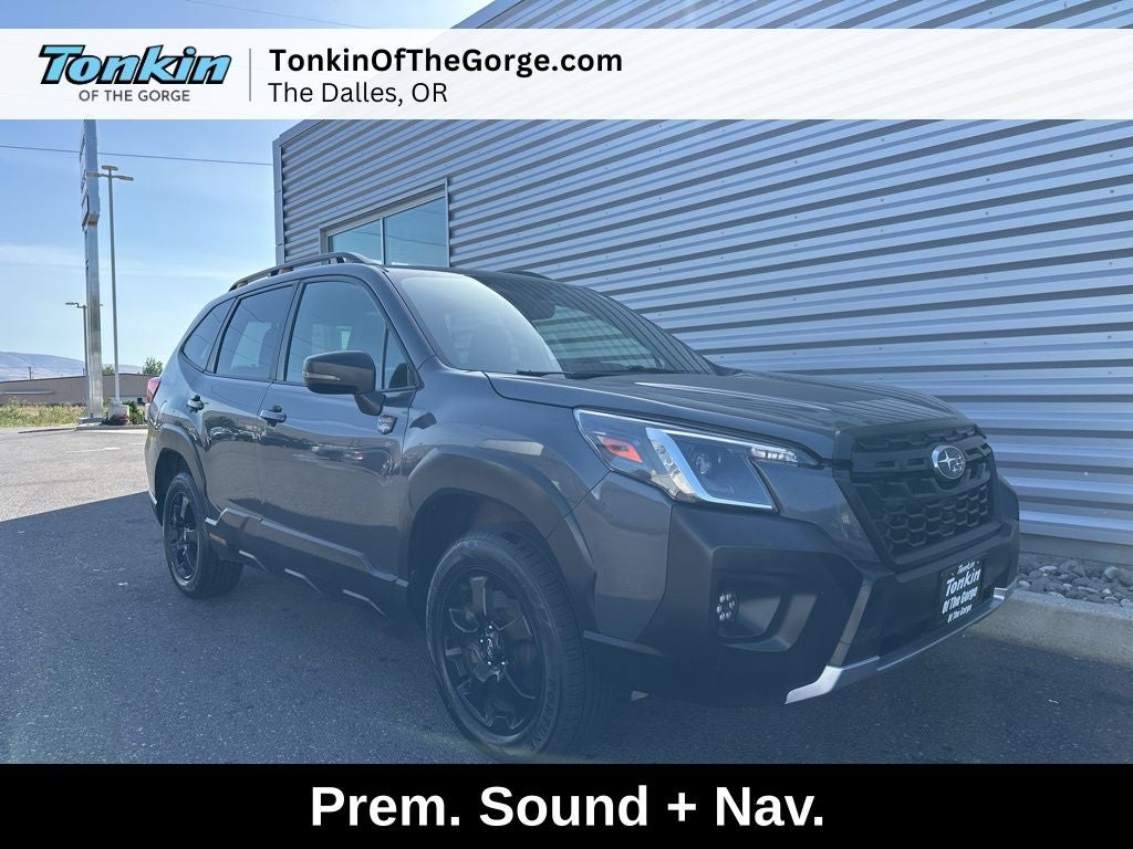 2023 Subaru Forester Wilderness in Magnetite Gray Metallic — front three-quarter view
